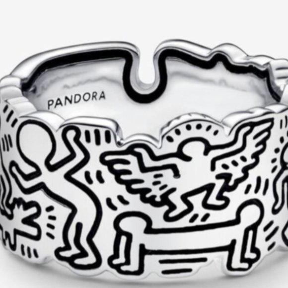 Wide Ring Keith Haring™ x Pandora Line Art Love and People brand new! - Picture 3 of 8